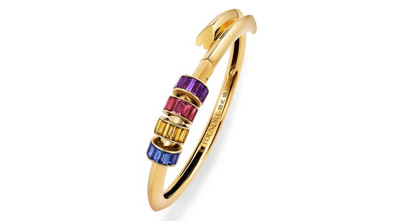 Foundrae true Love Four Baguette Strong Heart Bangle