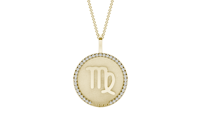 The “Virgo” pendant in 14-karat yellow gold with 1.2mm lab-grown diamonds ($999)