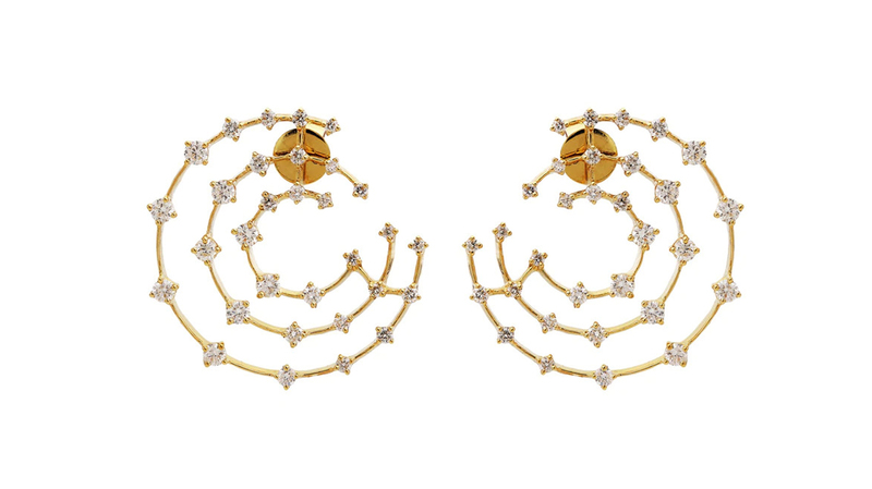 <a href="https://ruchinewyork.com/collections/diamond-jewelry/products/constellation-crescent-earrings-e1472wdy"> Ruchi New York</a> 18-karat yellow gold “Constellation Crescent Earrings” with diamonds ($3,000)