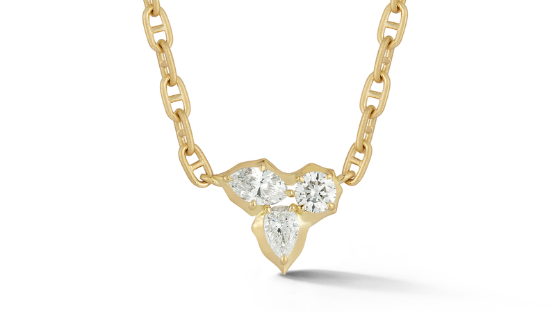 The Poppy Pendant in 18-karat yellow gold with 0.57 total carats of diamonds ($5,000)