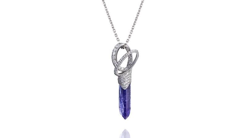 <a href="https://madlords.us/products/collier-creativite-tanzanite" target="_blank">Hoehl’s at Mad Lords</a> Creativity tanzanite necklace with diamonds set in 18-karat white gold ($21,010)