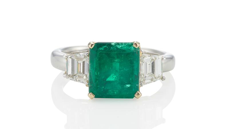 Senator Dianne Feinstein’s emerald ring Bonhams auction