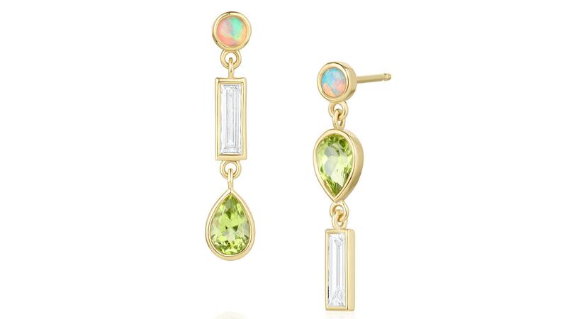 Marrow Fine Diamond, Peridot, and Opal Earrings