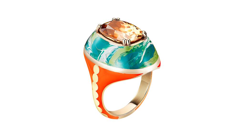 Alice Cicolini “High Sari” marbled ring