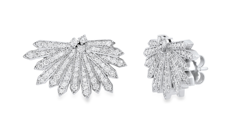 <a href="https://www.colettejewelry.com/"> Colette</a> 18-karat white gold “Penacho Cocktail” earrings with diamonds ($19,000)