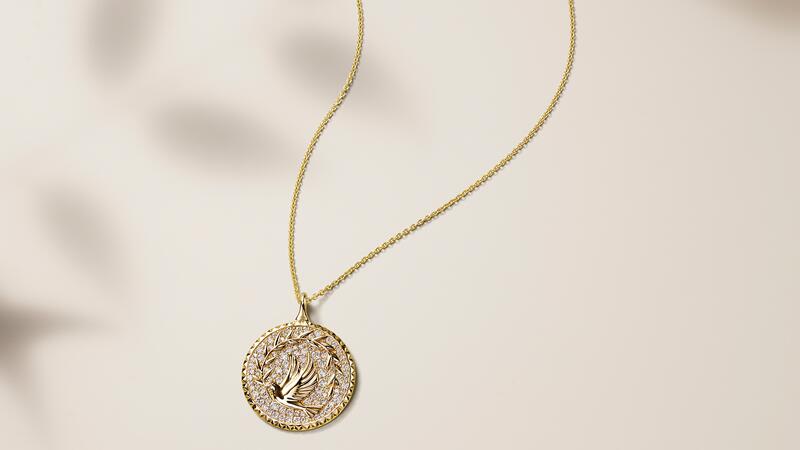Jane Goodall Brilliant Earth dove medallion