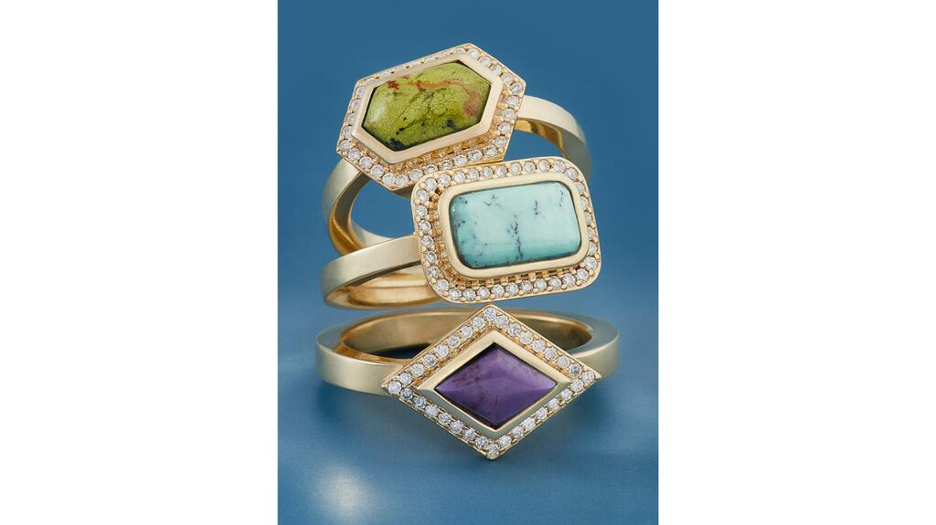 This photo of a ring stack by Ella Sophie appears on the homepage of her website. Ella Sophie
