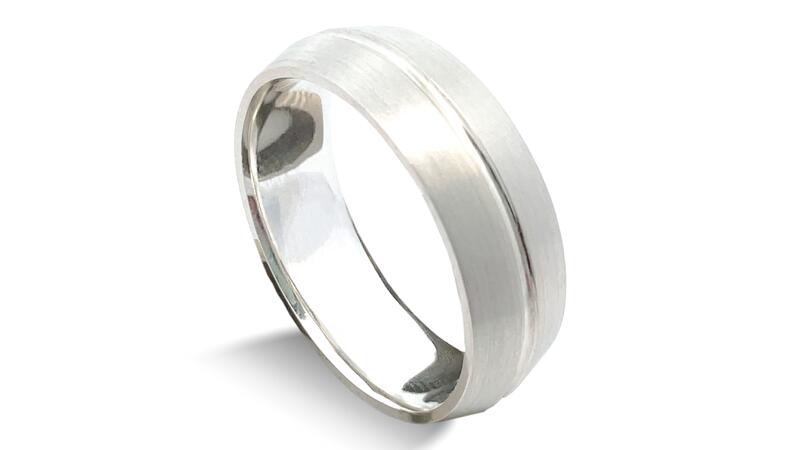 Chris Ploof Modern Electrum Ridged Center Groove Ring