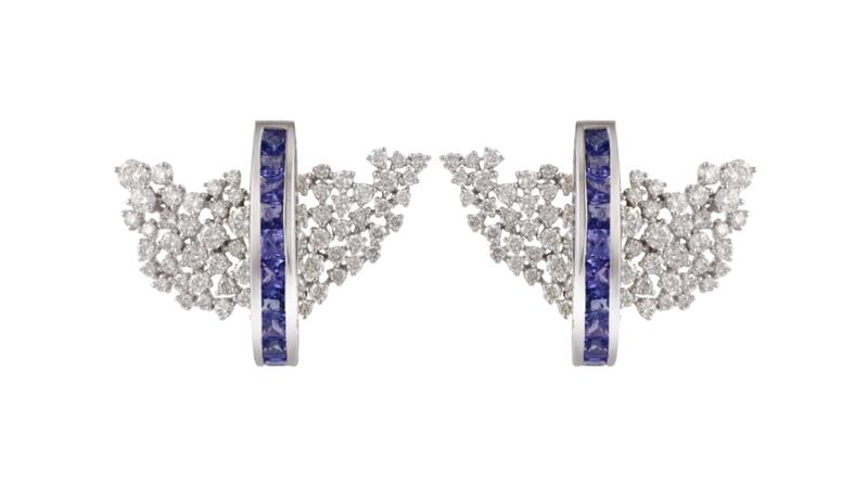 <a href="https://ananya.com/" target="_blank">Ananya</a> Scatter tanzanite ear jackets with diamonds set in 18-karat white gold ($8,250)