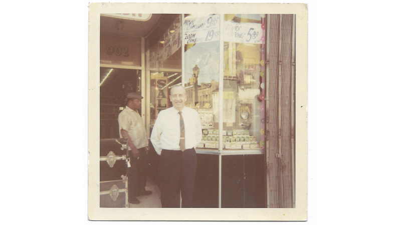 Milton Samuelson in front of the original Samuelson’s store, located on Baltimore’s Pennsylvania Avenue. He opened the store in 1922.