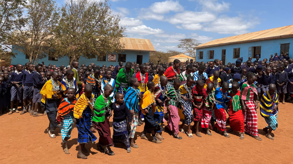 Students at Kitarini performed traditional Maasai song and dance for us in Tanzania.