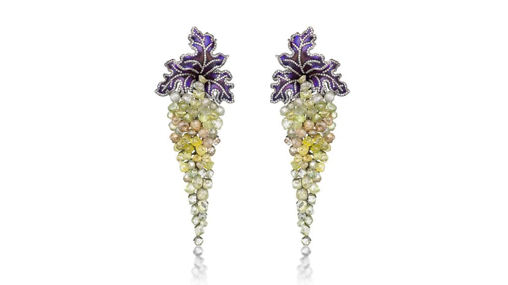 Saboo Fine Jewels titanium earrings with rough diamonds