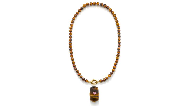 Robinson Pelham Tiger’s Eye Stereo Pendant and Tiger’s Eye Bead Necklace
