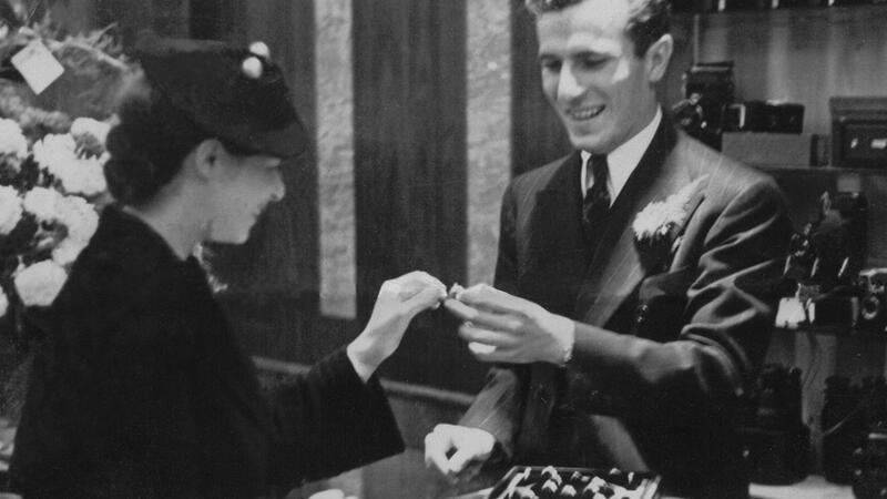 Bill Zimmer at jewelry counter