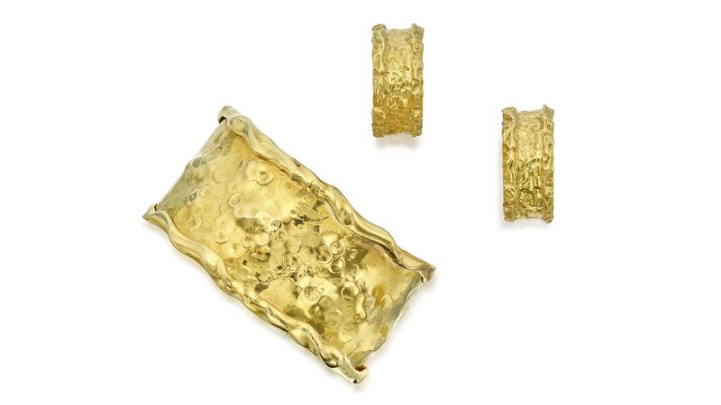 Mary Tyler Moore gold VCA cuff and earrings