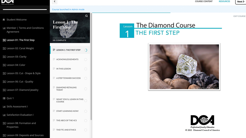A screenshot from DCA’s redesigned diamond course