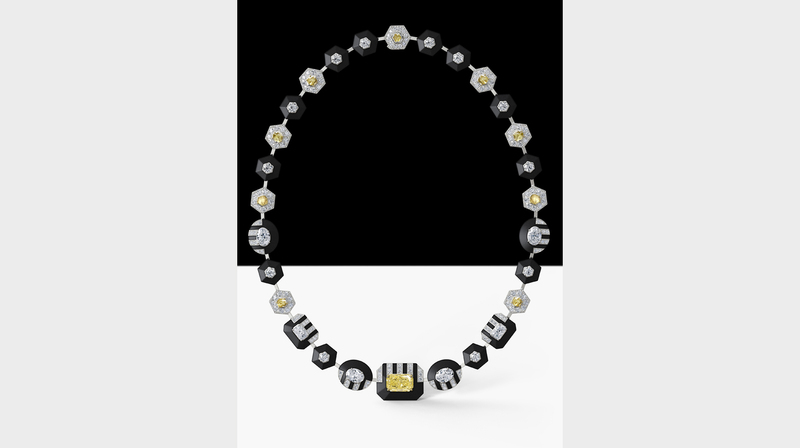 The “Optical Wonder” necklace has 17.54 carats of diamonds.