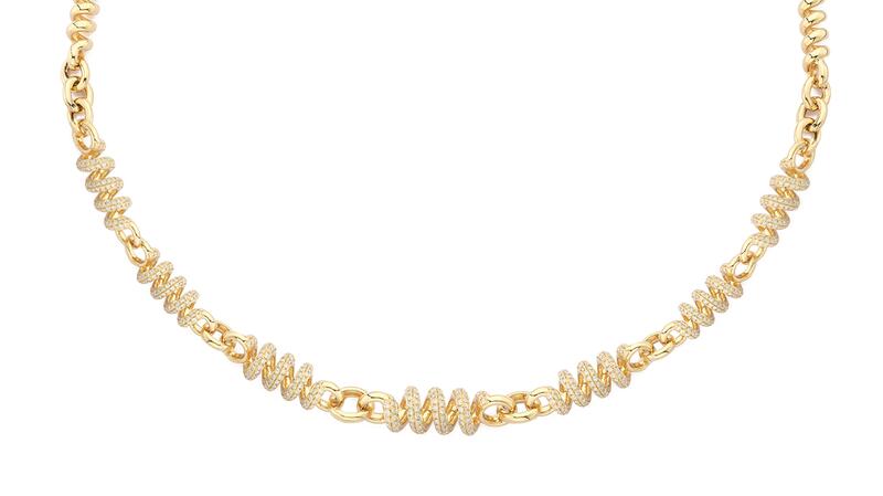 Boochier Slinkee diamond and gold tennis necklace