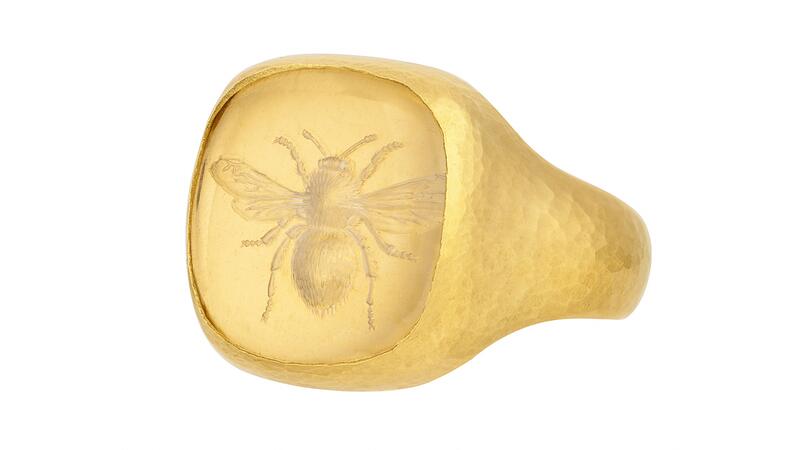 Gurhan bee intaglio ring