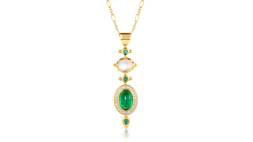 Svetlana Lazar’s amulet with emeralds and diamonds ($8,023) Svetlana Lazar Amulet