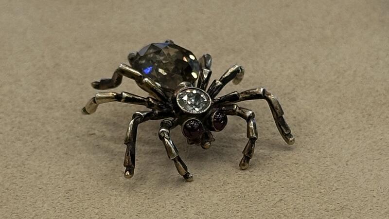 A Victorian era spider pin set with a 5-carat rose-cut brown diamond, circa 1880 ($27,000), shared by Shreve, Crump, & Low Victorian spider pin