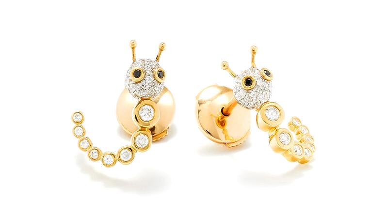 Yvonne Léon Diamond Caterpillar Earrings