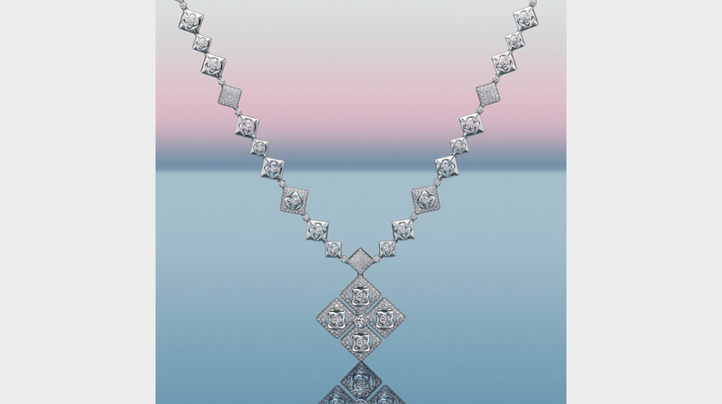 The “Dusk Reflection” pendant necklace with 17.9 carats of diamonds
