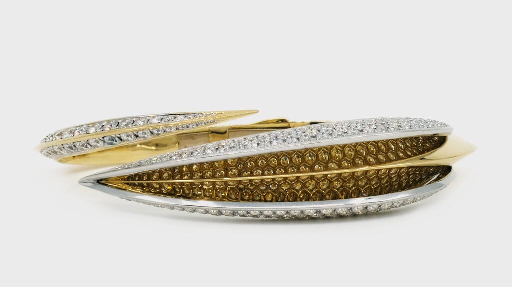 Studio Renn “Seed Spear Bracelet” in 18-karat yellow and white gold with diamonds
