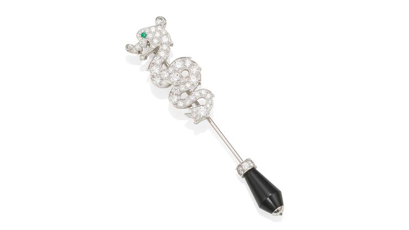 Senator Dianne Feinstein’s Le Baiser du Dragon’ jabot pin from Cartier Bonhams auction