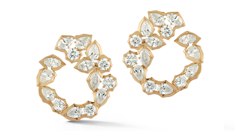 The Poppy Crescent Hoops in 18-karat rose gold with 5.7 carats of diamonds ($28,000)