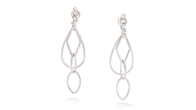 Pomellato high jewelry Terrazza Duomo white gold earrings with diamonds