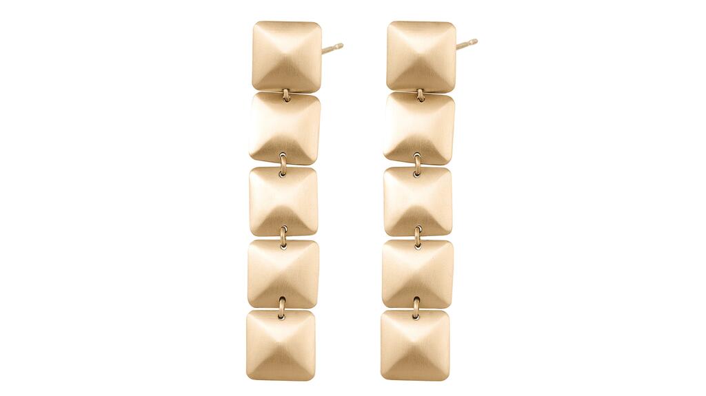 Vivianson’s “Rockstud” dangle earrings in 18-karat yellow gold ($3,950) Vivianson Rockstud Dangle Earrings