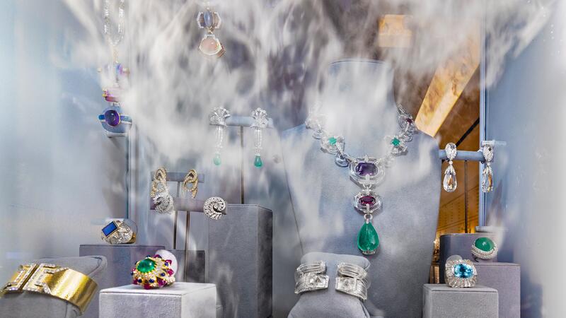 David Webb holiday jewelry display