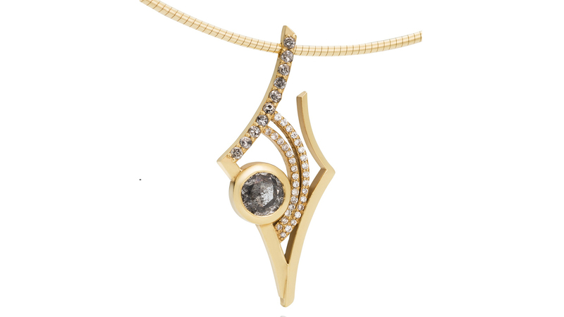 Martha Seely Antares Origins Pendant using responsibly sourced 14-karat gold with ethically sourced salt-and-pepper diamond ($3,260)