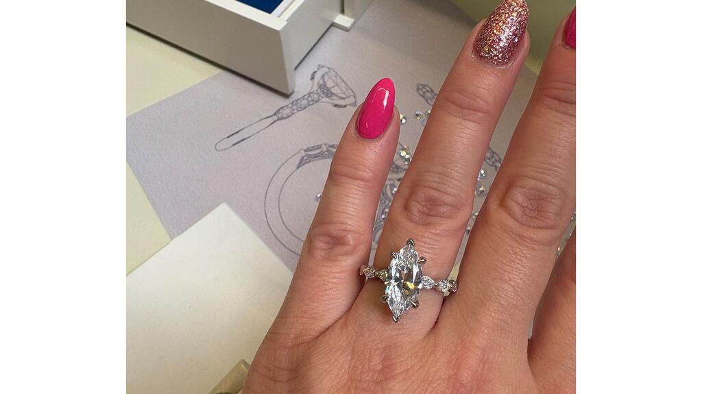 Tacori let us try on a few rings to see the finished product for ourselves. I’m a marquise girl, through and through. Tacori marquise diamond engagement ring