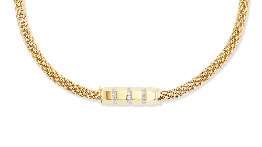 Gemella Jewels Stella Bar 18-karat gold and diamond necklace