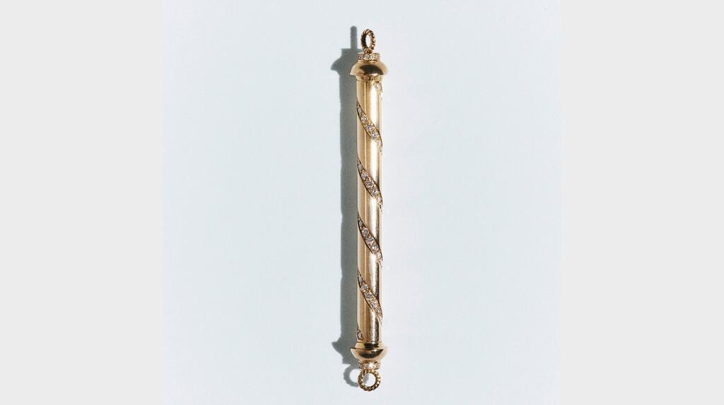 Marie Lichtenberg “Candy Cane” pendant in 18-karat gold with diamonds