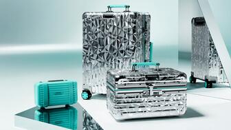 Tiffany & Co. X Rimowa collaboration suitcase and jewelry boxes