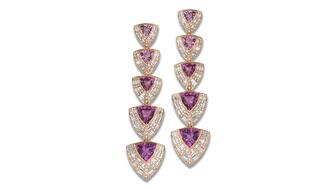 Kavant & Sharart Madonna earrings in 18-karat rose gold with ombre pink sapphires and diamonds