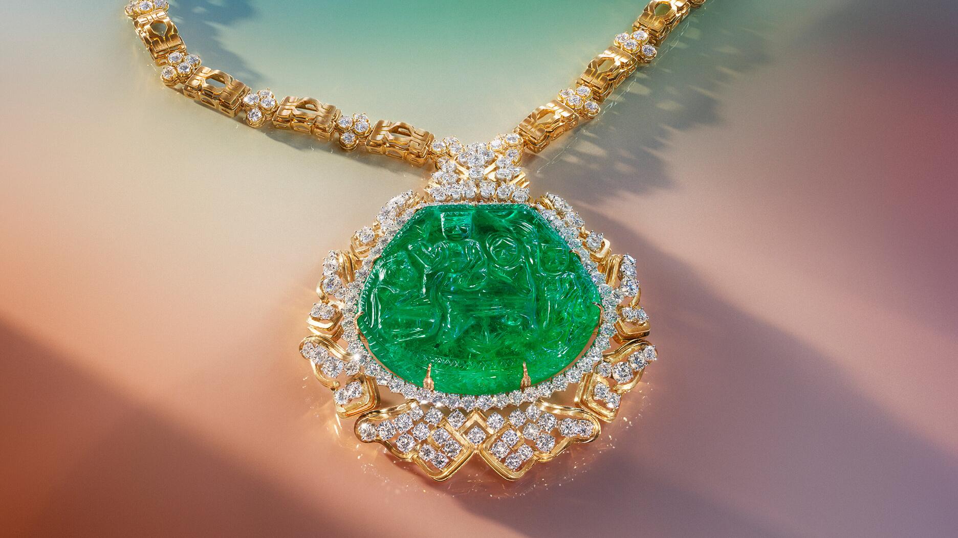 Great Mughal Emerald pendant necklace Heidi Horten