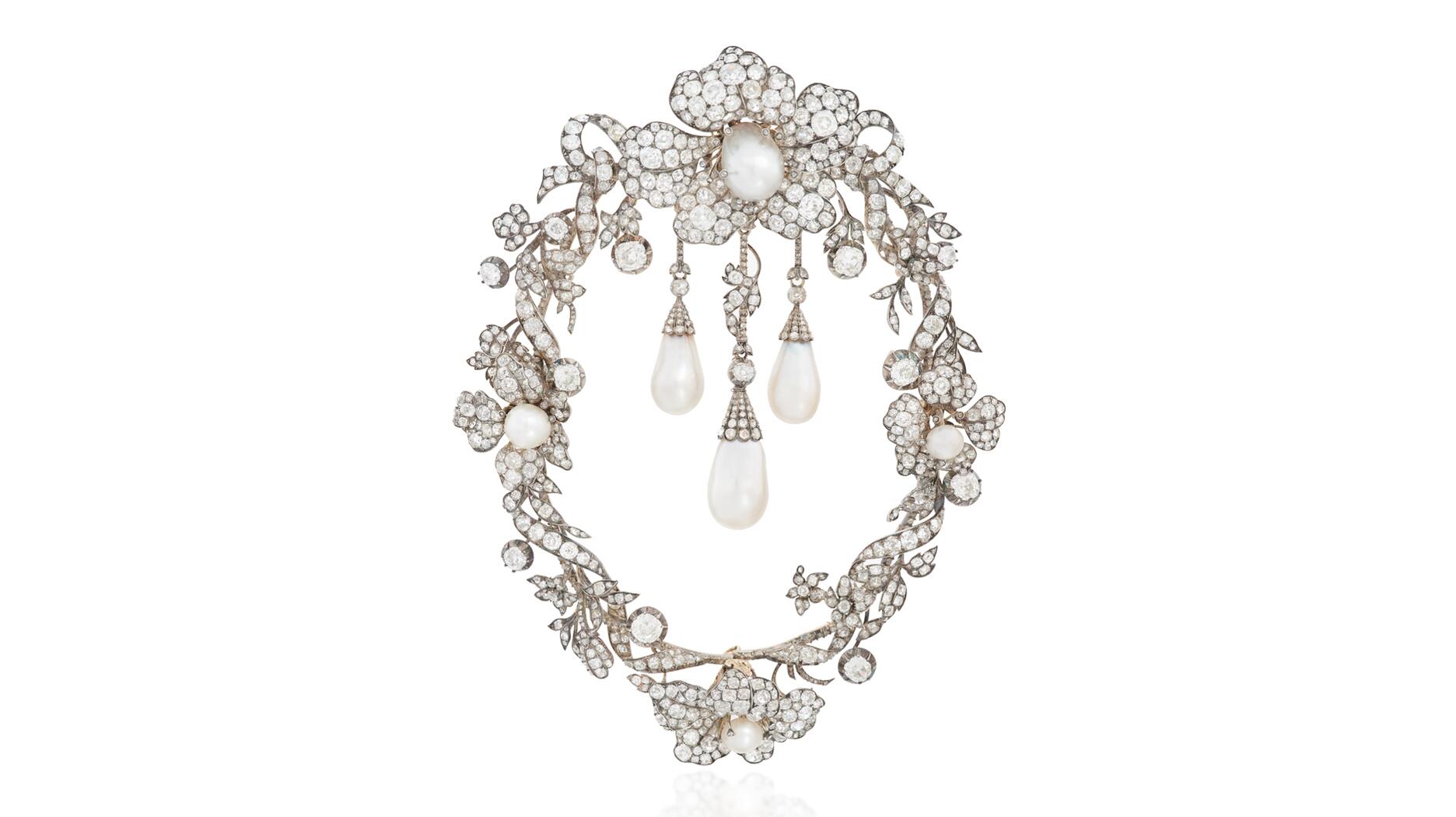 Sotheby’s Geneva Vienna 1900: An Imperial and Royal Collection diamond and pearl corsage ornament 