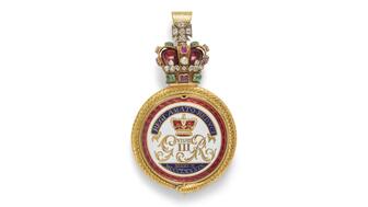 King George III Return from Illness medallion locket pendant with lock of his hair and Queen Charlotte’s hair