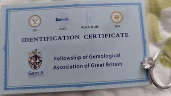 Fake Gem-A Certificate and solitaire ring