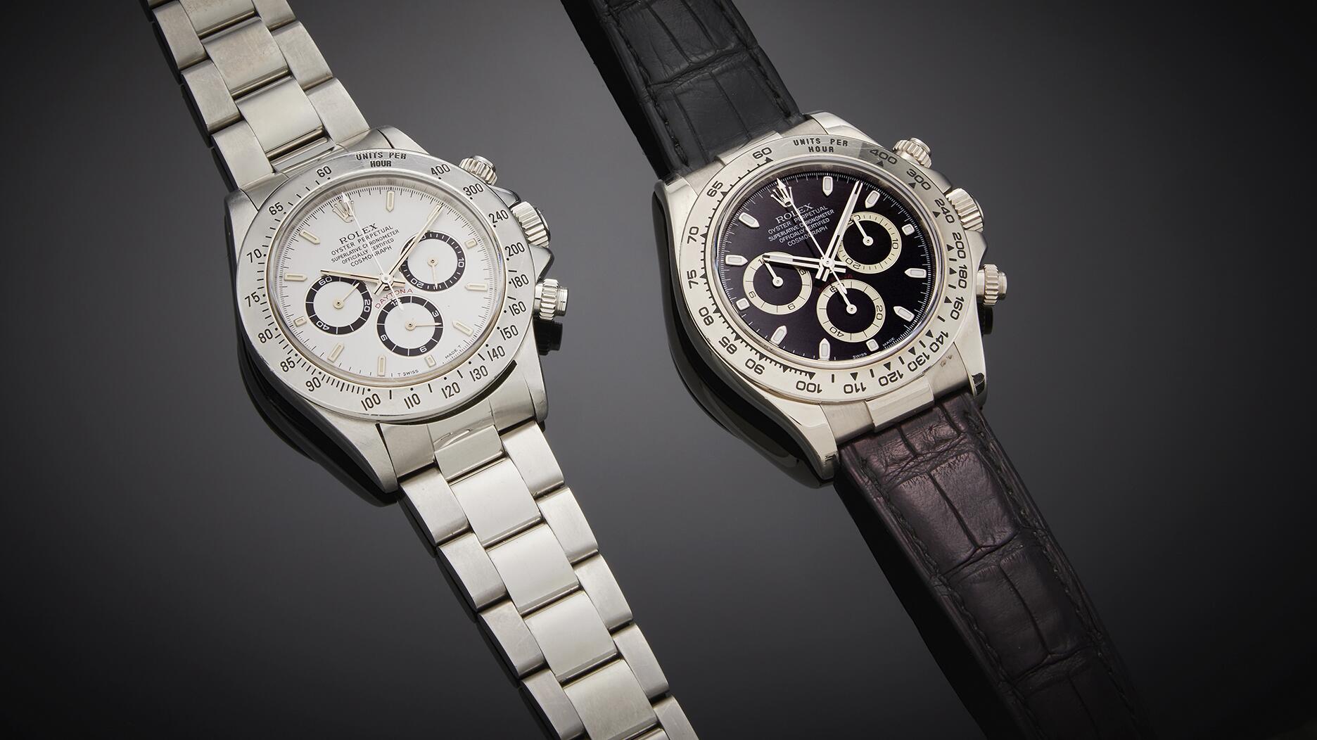 Two Rolex Daytona watches that belonged to Paul Newman