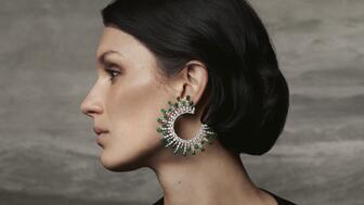 Diamond and emerald earring from Kering’s “New Maharajahs” high jewelry collection