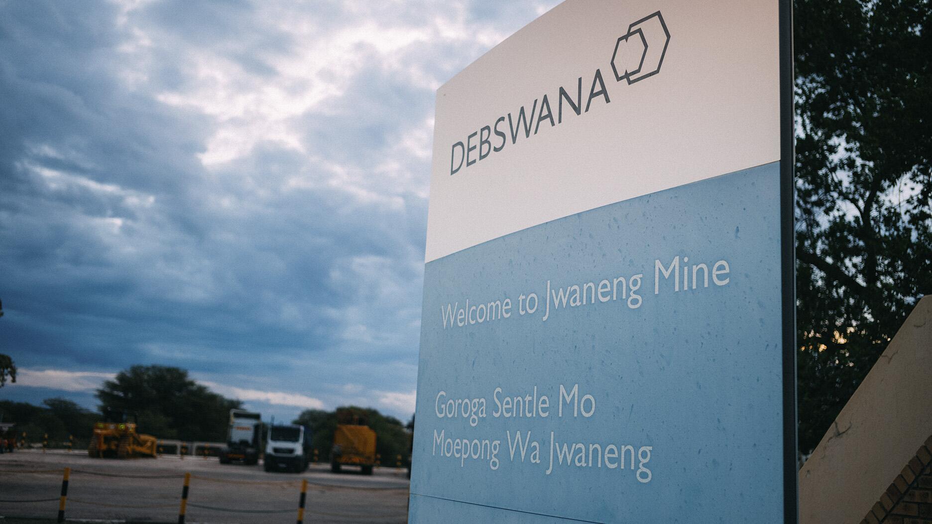 The entrance to the Jwaneng diamond mine in Botswana 