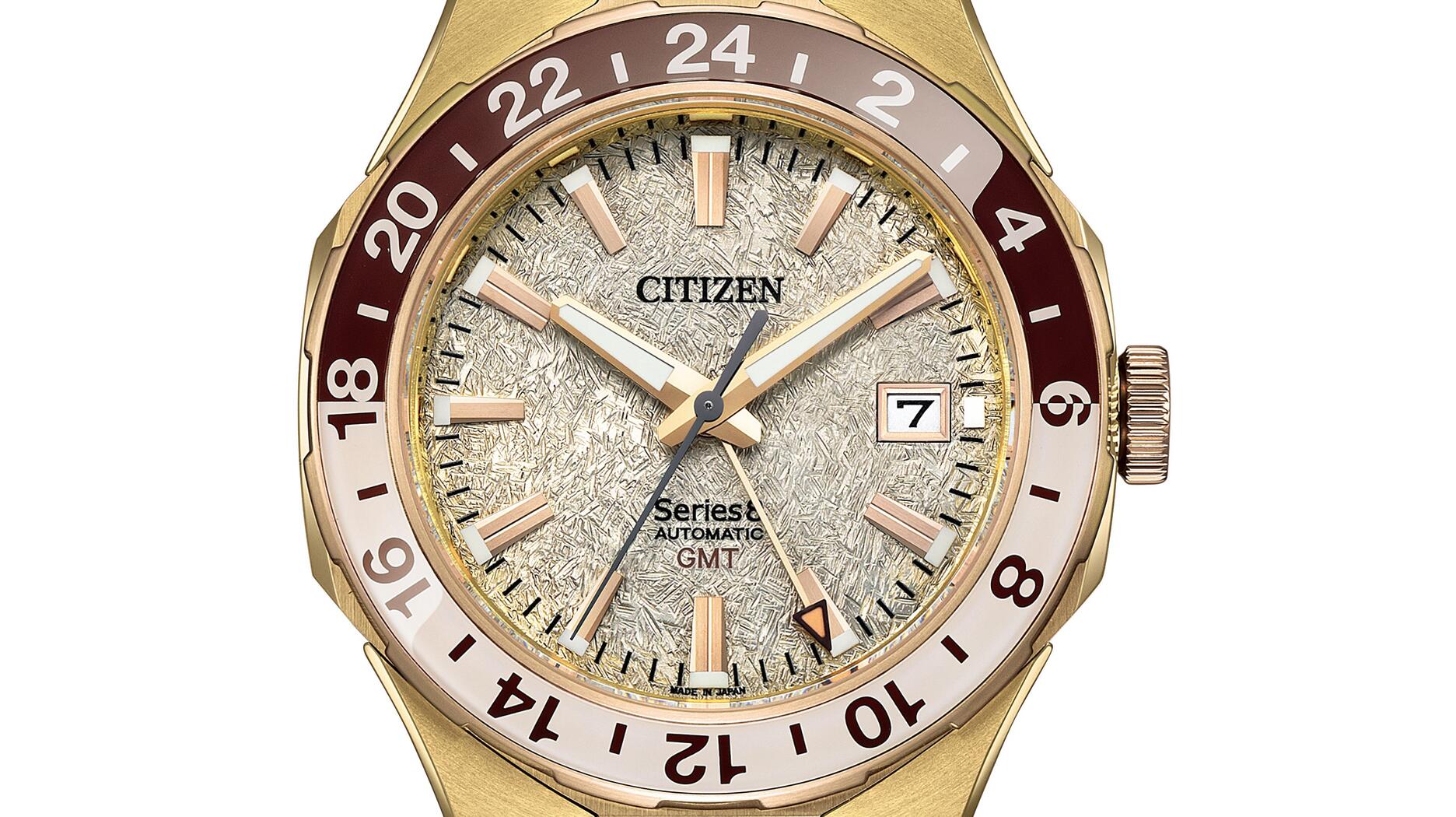 Citizen limited-edition Series 8 880 mechanical watch with GMT in gold 2023 