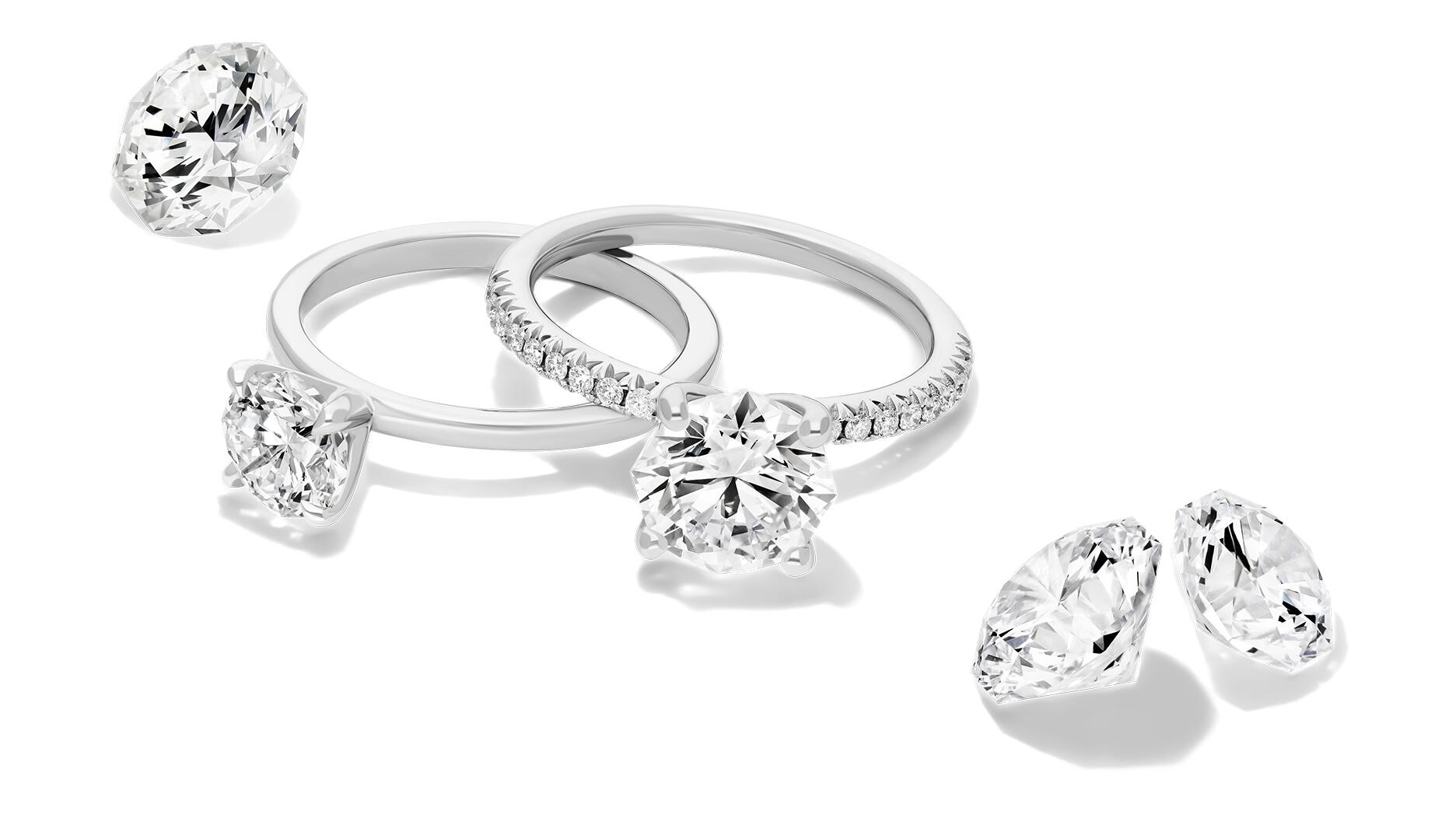 James Allen octagonal cut diamond engagement rings