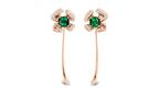 Lindsey Scoggins transformable tourmaline, diamond, and rose gold flower earrings