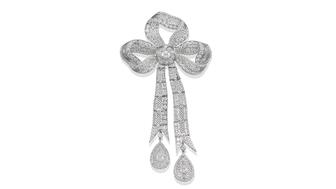 Barbara Walters Belle Epoque diamond bow brooch 